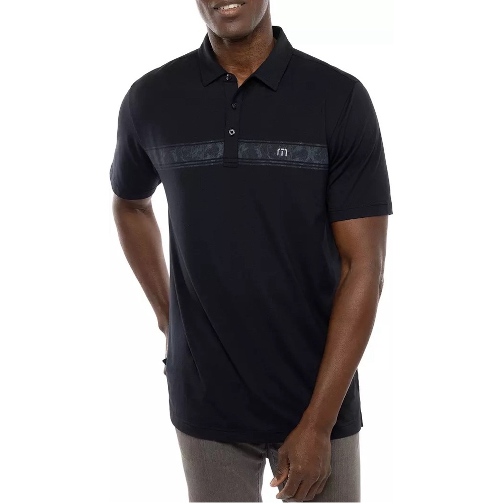 NWT Travis Mathew Thunder Roll Polo Size M Black
